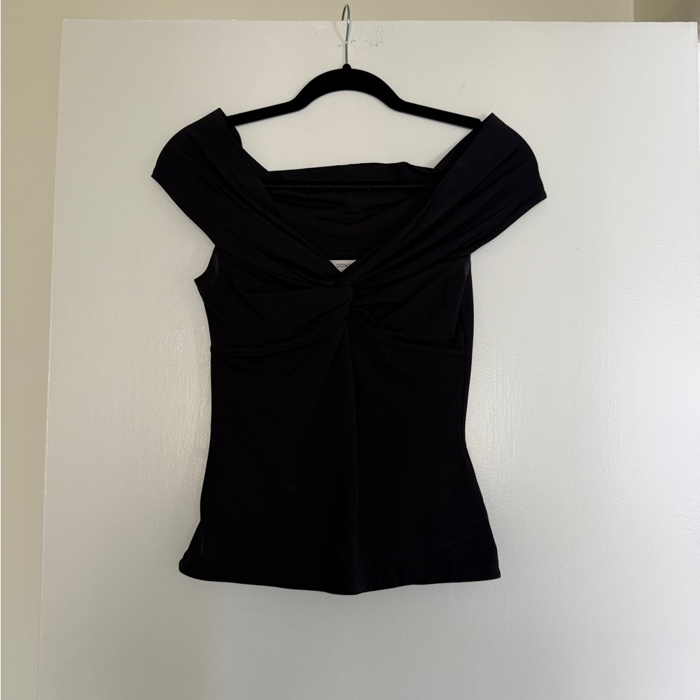 Aritzia Black Fitted Off Shoulder Blouse
